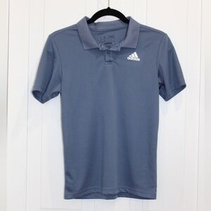 Boy’s Adidas Collared Polymesh PoloAthletic Golf Shirt Blue | Medium